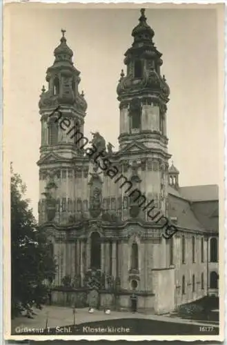 Krzeszow - Grüssau - Klosterkirche - Foto-Ansichtskarte