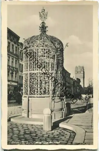 Nysa - Neisse - Der schöne Brunnen - Foto-Ansichtskarte