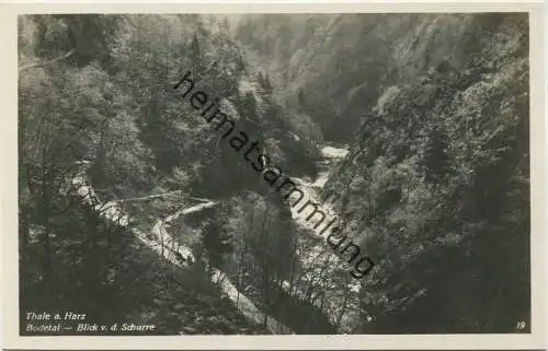 Thale - Bodetal - Blick von der Schurre - Foto-AK 30er Jahre - Verlag Hermann Leiste Thale