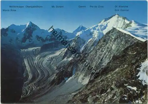 Vue du Pigne de la Lè - Wellenkuppe - Obergabelhorn - Glacier de Zinal - AK Grossformat