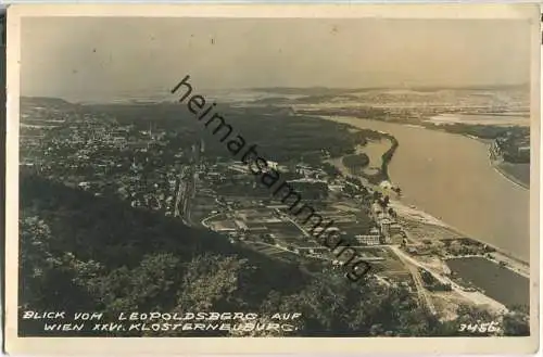 Wien - Blick vom Leopoldsberg auf Wien Klosterneuburg - Foto-Ansichtskarte - Verlag O. Scheider Wien