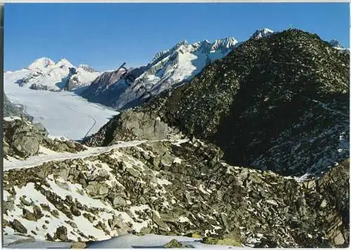 Eggishorngipfel - Großer Aletschgletscher - Ansichtskarte Großformat