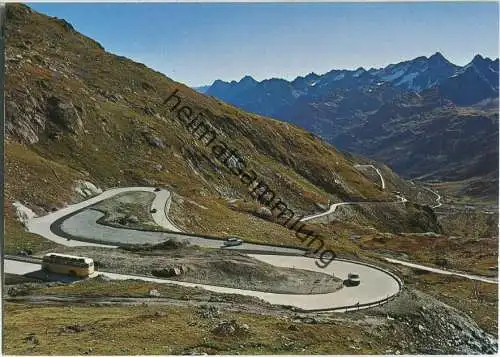 Nufenen-Pass-Straße - Postauto - Val Bedretto - Ansichtskarte Großformat