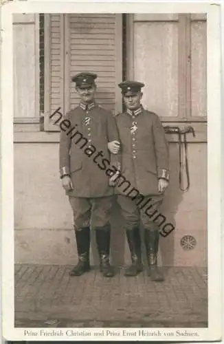 Prinz Friedrich Christian und Prinz Ernst Heinrich von Sachsen - Wohlfahrts-Postkarte - Verlag Römmler & Jonas Dresden