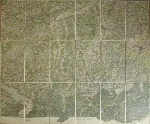 Bayern 1921 - 65cm x 80cm 1:250'000 - auf Leinen gezogen - Bayerisches Topographisches Bureau