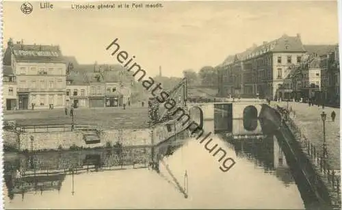 Lille - L'Hospice et le Pont maudit - Verlag Phono-Photo Tounai - Rückseite beschrieben 1916