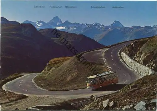 Nufenenpass-Strasse - Passo della Nufenen - Autobus - AK Grossformat - Verlag Photo Klopfenstein Adelboden