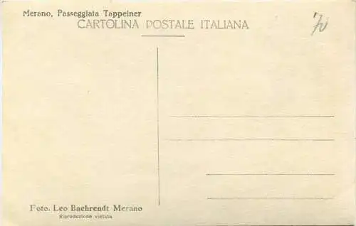 Meran - Passeggiata Tappeiner - Foto-AK - Verlag Leo Baehrendt Merano 20er Jahre