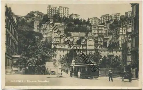 Napoli - Piazza Amedeo - Fotografia - Ediz. Domenico Trampetti Napoli - Tram Strassenbahn