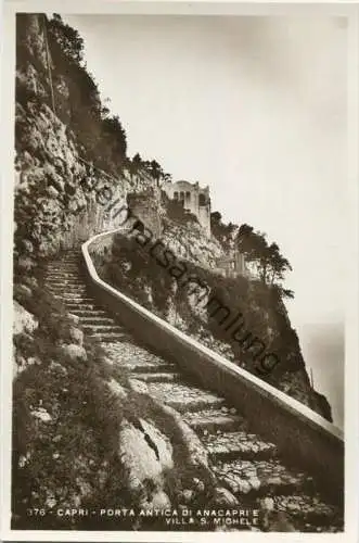 Capri - Porta antica di Anacapri e Villa S. Michele - vera Fotografia - Ed. Vincenzo Carcavallo Napoli 1933