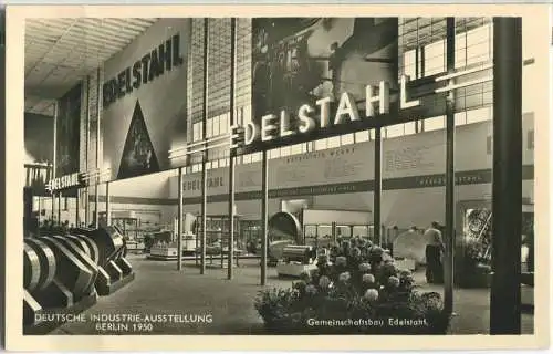 Berlin - Internationale Bauausstellung 1950 - Gemeinschaftsbau Edelstahl - ERP Marke - Foto Ansichtskarte