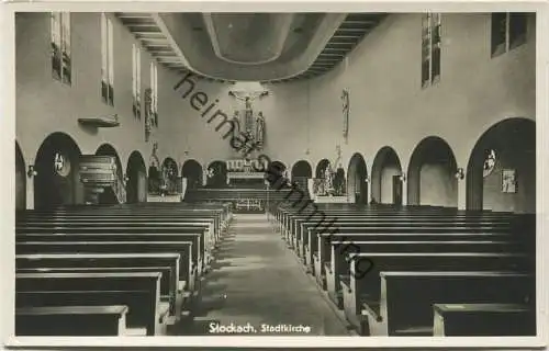 Stockach - Inneres der Stadtkirche - Foto-AK - Verlag Gebr. Metz Tübingen