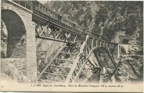 Ligne du Loetschberg - Pont de Bietschtal - Edition Jullien freres Geneve