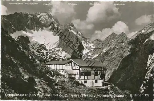 Höllental - Knappenhäuser - Höllentalgletscher - Foto-AK - Verlag Hans Huber Garmisch-Partenkirchen