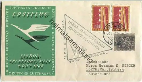 Luftpost Deutsche Lufthansa - Erstflug Lissabon - Frankfurt / Main am 3. Oktober 1955