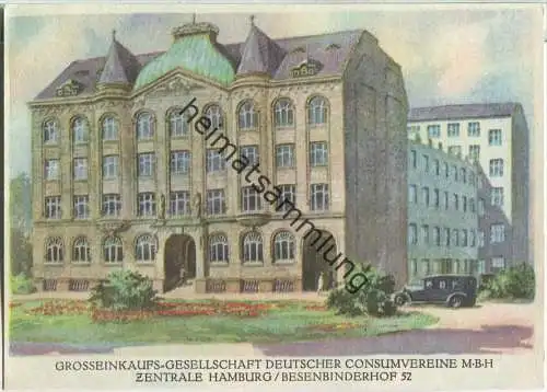 Hamburg - Grosseinkaufs-Gesellschaft Deutscher Konsumvereine M.B.H - Zentrale Besenbinderhof 52