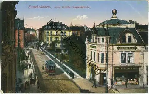 Saarbrücken - Luisenbrücke - Leonhard Bauer Cigaretten Lotterie Loose - Straßenbahn - Verlag Reinicke & Rubin Magdeburg