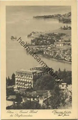 Glion - Grand Hotel du Righi-vaudois - Edition Charnaux freres & Cie. Geneve - Rückseite beschrieben 1929