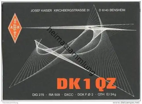 QSL - QTH - Funkkarte - DK1QZ - Bensheim - 1978