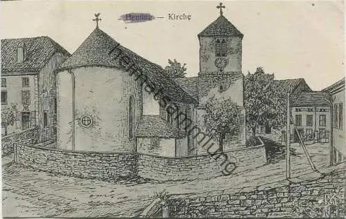 Heming - Kirche - Verlag E. Weinhard Schiltigheim - Feldpost gel. 1917