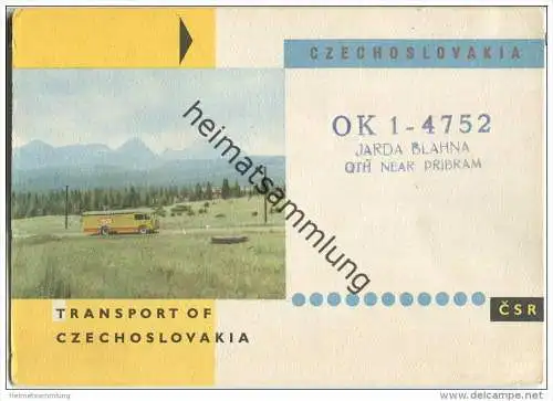 QSL - QTH - Funkkarte - OK1-4752 - Tschechische Republik - Czechoslovakia - Jarda Blahna - 1959