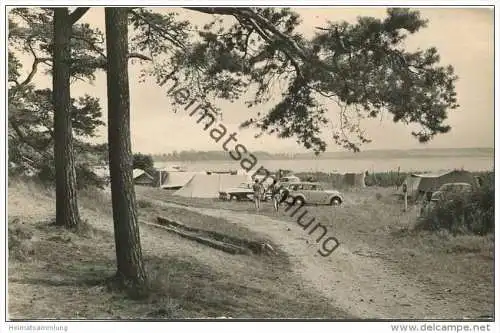 Zeltplatz am Plauer See - Foto-AK Handabzug 1963