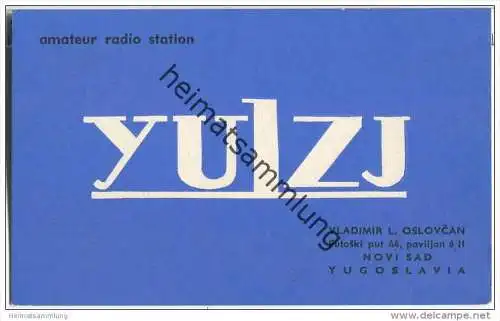 QSL - QTH - Funkkarte - YU5ZJ - Serbien - Novi Sad - 1966