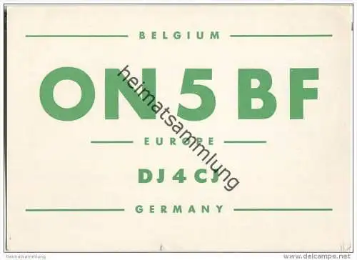 QSL - QTH - Funkkarte - ON5BF - Belgique - Belgie - Flobecq - 1962