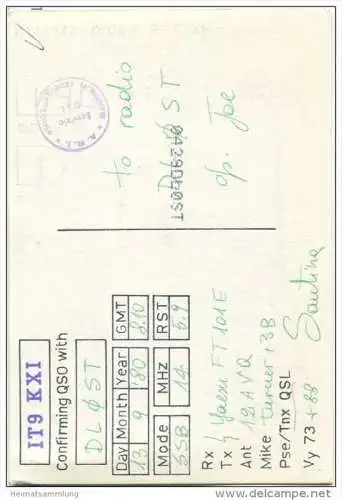 QSL - QTH - Funkkarte - IT9DPN - Italien - Messina - 1980