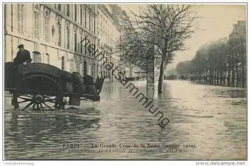 Paris - La Grande Crue de la Seine - Janvier 1910 - L Avenue Montaigne