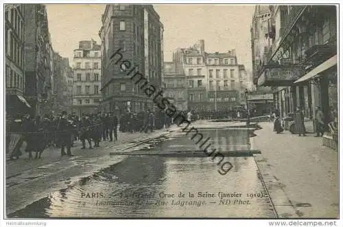 Paris - La Grande Crue de la Seine - Janvier 1910 - Rue Lagrange