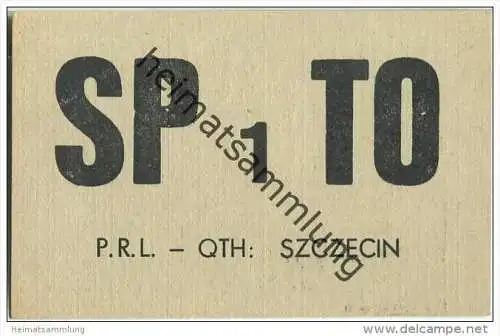 QSL - QTH - Funkkarte - SP1TO - Polska - Poland - Szcecin - 1959