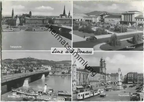 Linz - Bahnhof - Fahrgastschiff Schönbrunn - Foto-AK