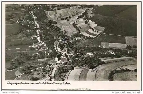 Flugzeugaufnahme von Unter-Schönmattenwag im Odenwald - Foto-AK