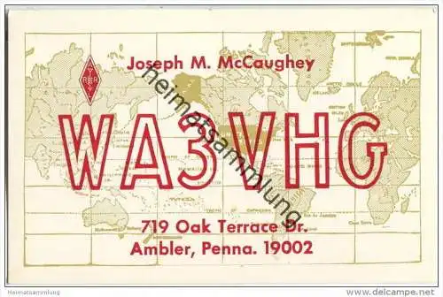 QSL - Funkkarte - WA3VHG - USA - Ambler Pennsylvania - 1975