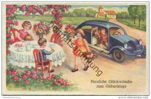 Herzlichen Glückwunsch zum Geburtstag - Rosen - Auto - Kaffeetafel - Verlag Rokat