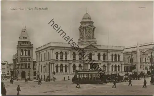 Port Elizabeth - Town Hall - Strassenbahn - Foto-AK