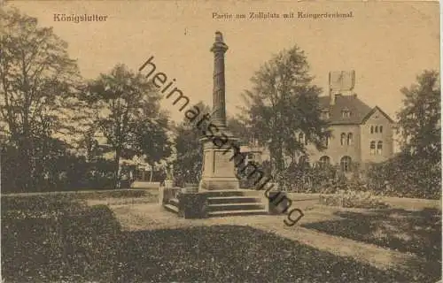 Königslutter - Partie am Zollplatz mit Kriegerdenkmal - Verlagsanstalt GmbH Dresden gel. 1922