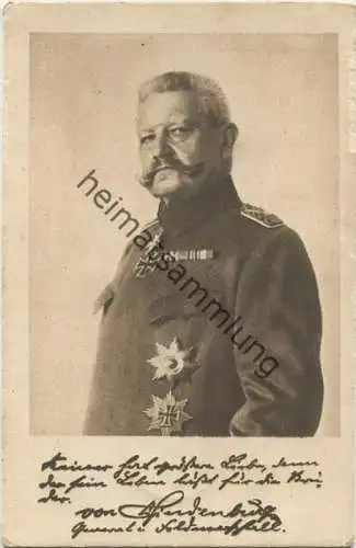 von Hindenburg - Ludendorff-Spende für Kriegsbeschädigte - Feldpost - Verlag Rotophot AG Berlin gel. 1918