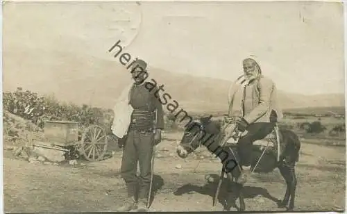 Mazedonien - Mann auf Esel - Feldpost - Foto-AK gel. 1918