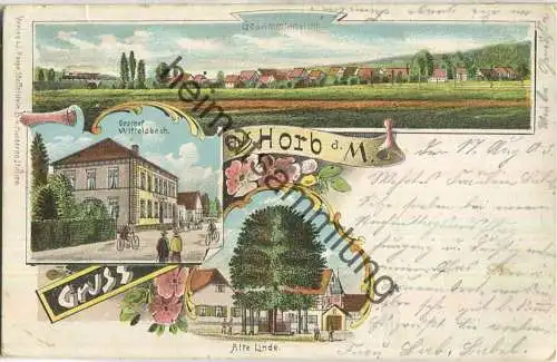 Horb am Neckar - Gasthof Wittelsbach - Lithographie - Verlag J. Hospe Staffelstein