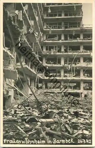 Hamburg - Zerstörungen - Barmbeck - Frauenwohnheim - Foto-Ansichtskarte - Verlag Foto Hugo Schmidt Hamburg