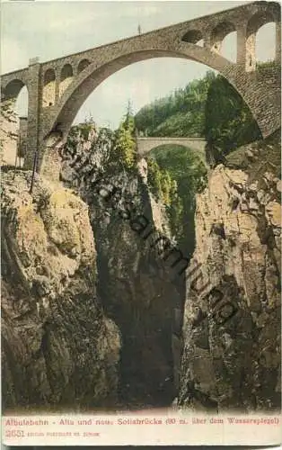 Albula - Bahn - Alte und neue Solisbrücke - Edition Photoglob Co. Zürich