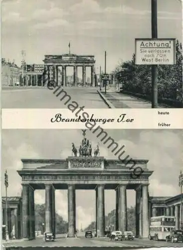 Berlin - Brandenburger Tor - heute-früher - Verlag Herbert Sala Berlin-Wilmersdorf