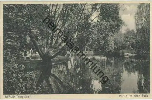 Berlin - Tempelhof - Partie im alten Park - Verlag I. W. B. Lichtdruck extra No. 435