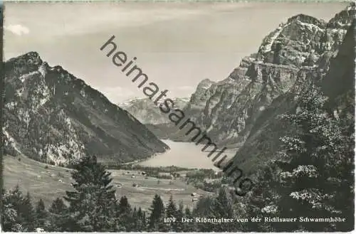 Klönthalsee - von der Richisauer Schwammhöhe - Hotel-Restaurant Vorauen - Verlag Foto Schönwetter Glarus