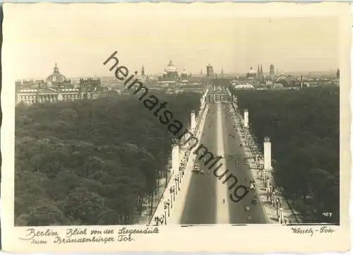 Berlin - Blick von der Siegessäule zum Brandenburger Tor - Foto-Ansichtskarte - Verlag Felix Setecki Berlin