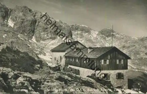 Simony-Hütte - Foto-AK - Verlag P. Ledermann Wien - gel.