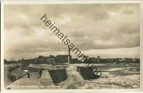 Warnemünde - Leuchtturm - Foto-Ansichtskarte - Verlag E. Rubin & Co. Lübeck