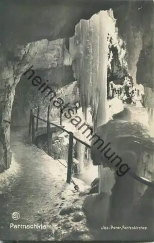 Partnachklamm - Winter - Foto-Ansichtskarte - Verlag Josef Porer Partenkirchen